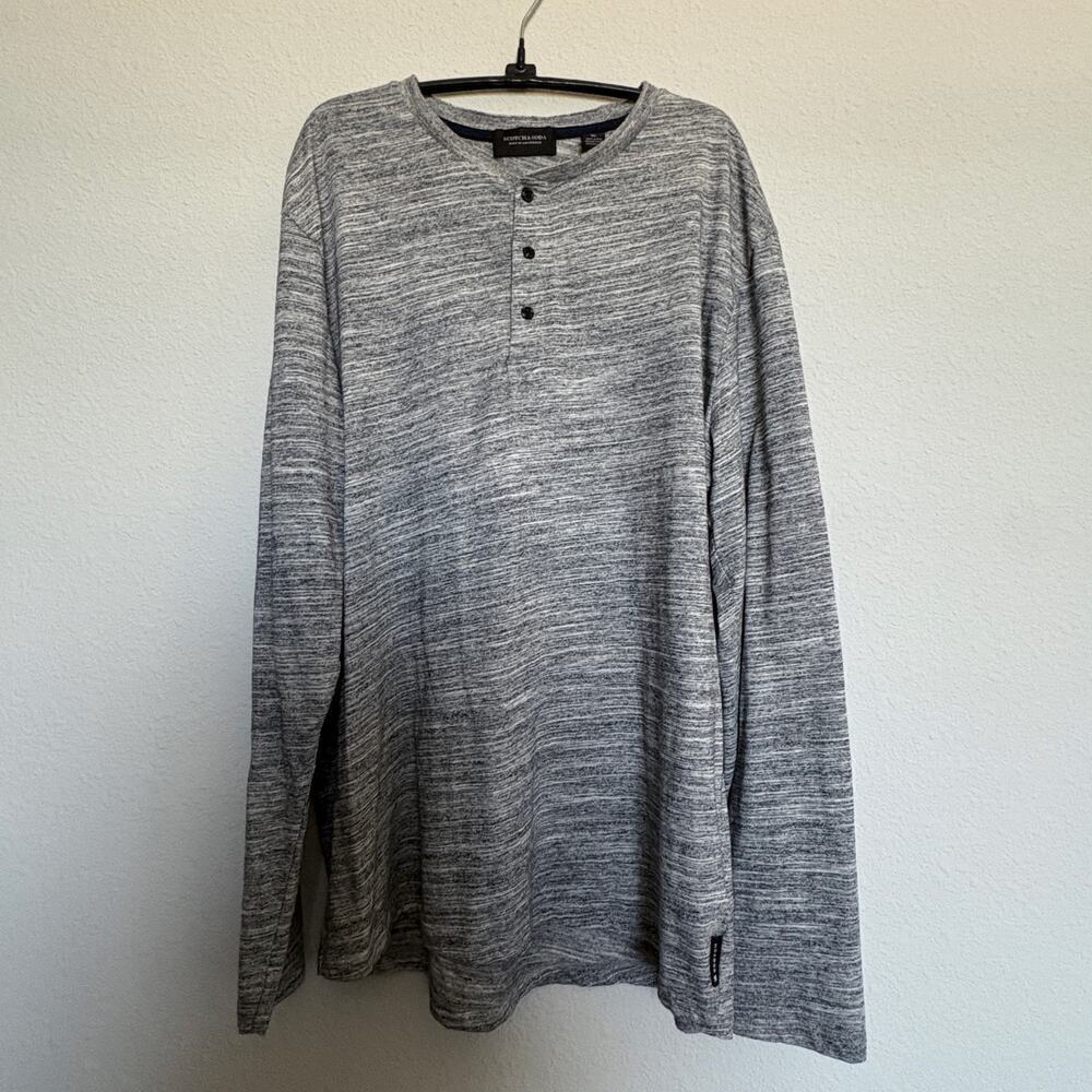 Scotch & Soda Gray Henley Shirt Men’s XL Cotton Long Sleeve GORPCORE